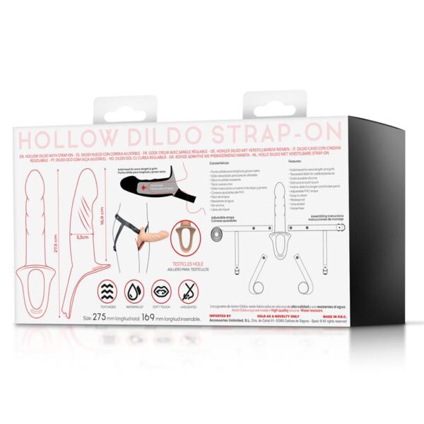 Arnés Strap-on con Dildo Hueco Silicona Premium Talla L