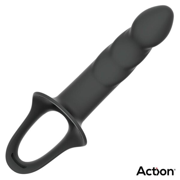 Arnés Strap-on con Dildo Hueco Silicona Premium Talla L Negro