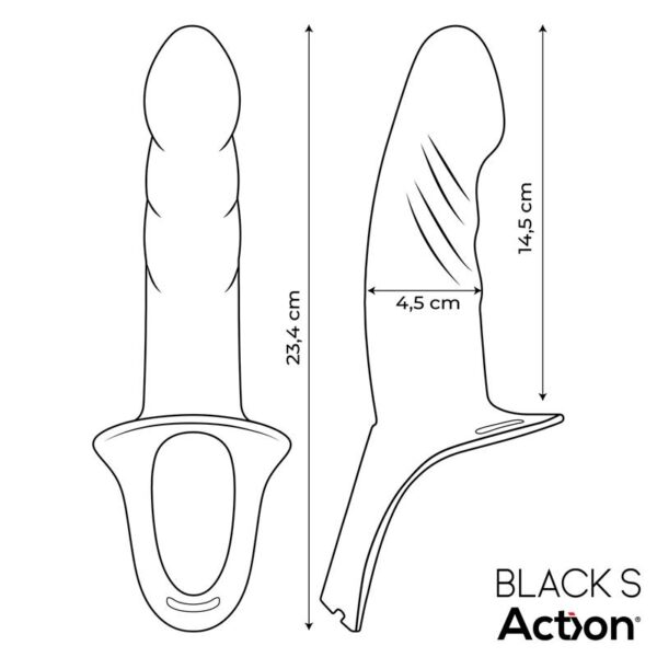 Arnés Strap-On con Dildo Hueco Silicona Premium Talla S Negro