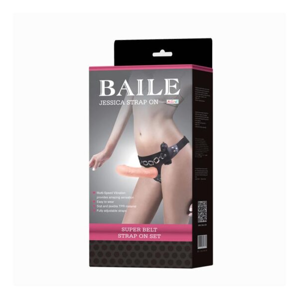 Baile Arnés con Dildo Vibrador Natural 18.5 cm - Imagen 9