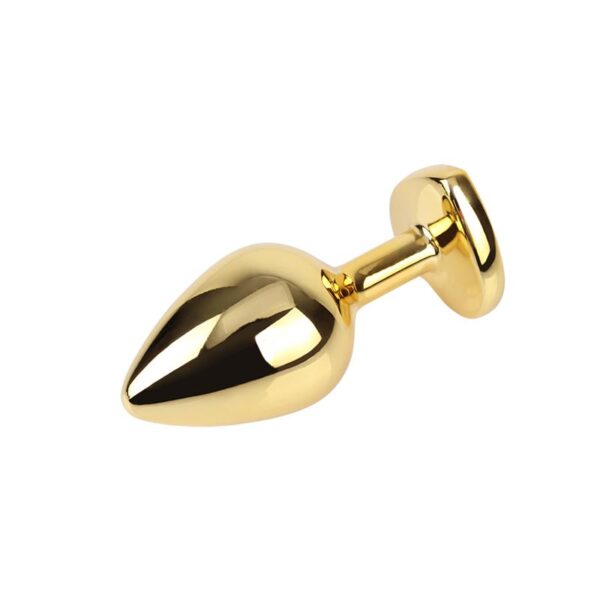 Clear Heart Plug Anal Dorado con Joya Talla M - Imagen 5