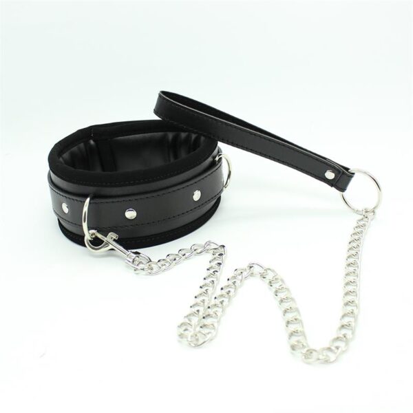 Collar con Correa de Metal e Interior Acolchado Negro - Imagen 9