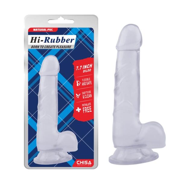 Dildo Hi-Rubber 7.7 Transparente - Imagen 3