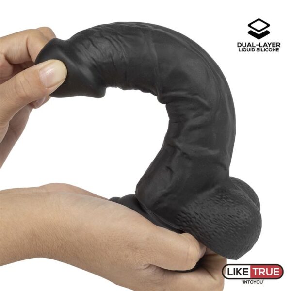 Dildo Realista Silicona Líquida Dual Layer 8 Negra