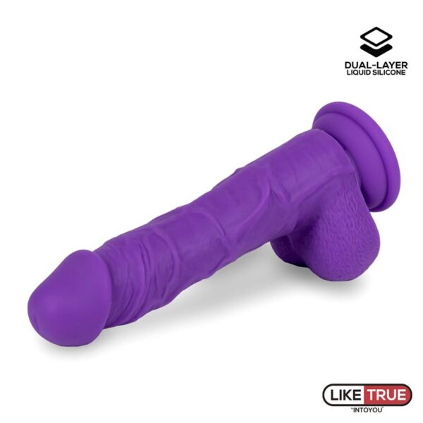 Dildo Realista Silicona Líquida Dual Layer 8 Púrpura