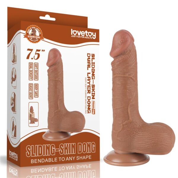 Dildo Sliding Skin 7.5 Marrón