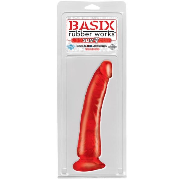 Dildo Slim 17,78 cm con Ventosa - Color Rojo - Imagen 3