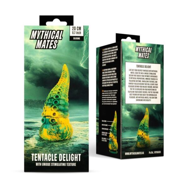 Dildo Tentacle Delight Verde y Amarillo 22.4 cm - 8.8