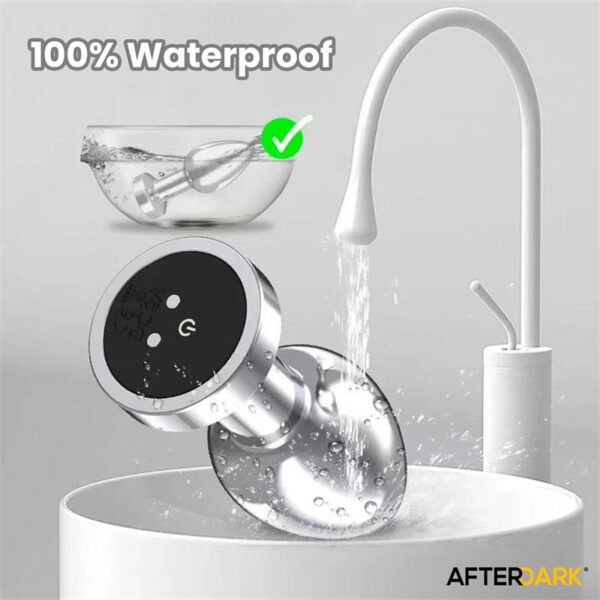 Dimpor Plug Anal Cromado con Vibración USB Magnético Talla L - Imagen 3