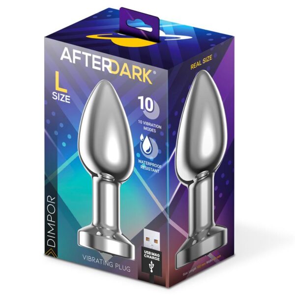 Dimpor Plug Anal Cromado con Vibración USB Magnético Talla L - Imagen 4