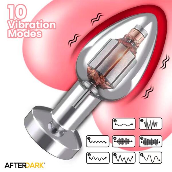 Dimpor Plug Anal Cromado con Vibración USB Magnético Talla L - Imagen 5