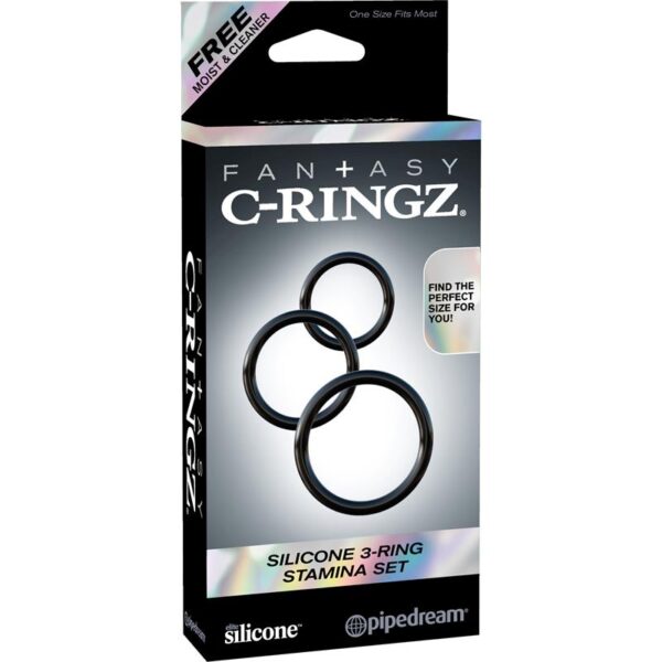 Fantasy C-Ringz Set de 3 Anillos de Silicona Color Negro - Imagen 3
