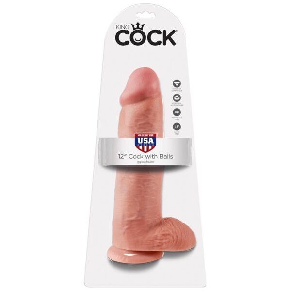 King Cock Pene con Testículos de 12 - Color Natural