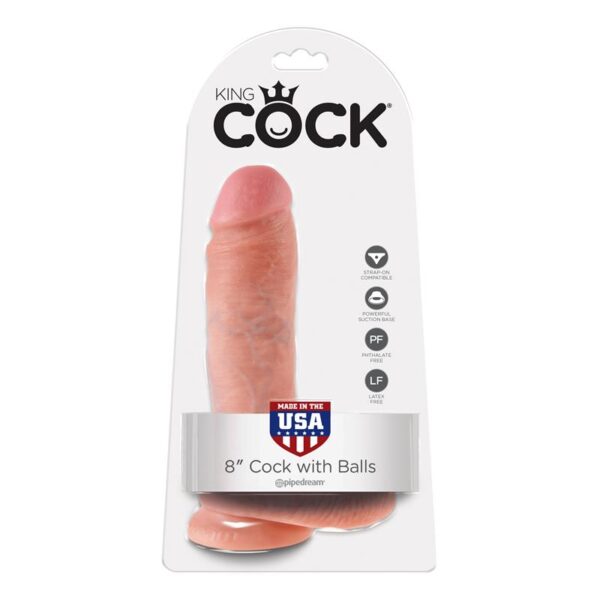 King Cock Pene con Testículos de 8 - Color Natural - Imagen 4