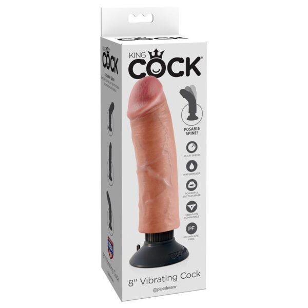 King Cock Vibrador Realístico 8 - Color Natural - Imagen 4