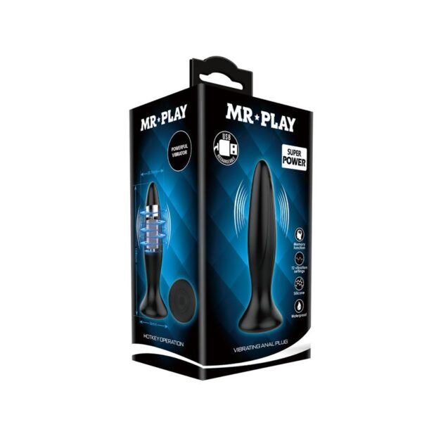 Mr. Play Vibrating Anal Plug USB Silicone Clave 50