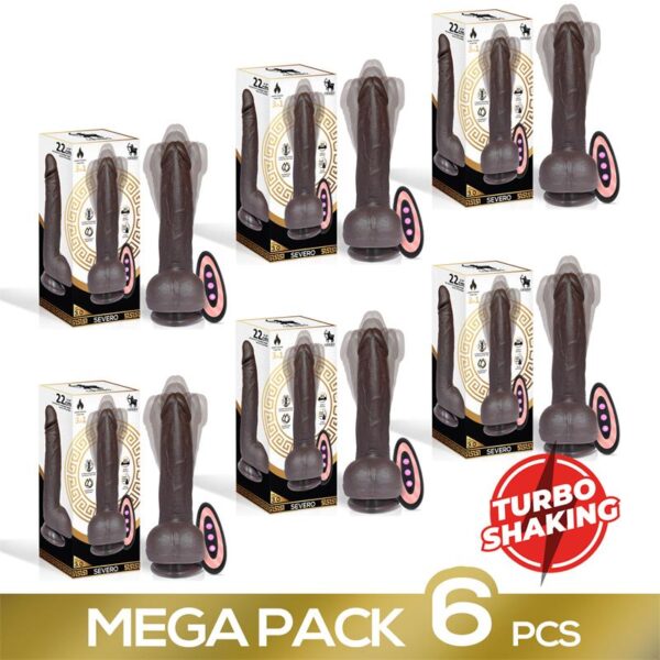 Pack de 6 Severo Dildo Realista Turbo Shaking Thrusting, Rotación 360º y control Remoto