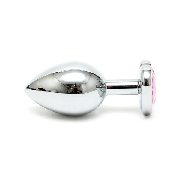 Plug Anal Acero Inox Cristal Corazón Rosa