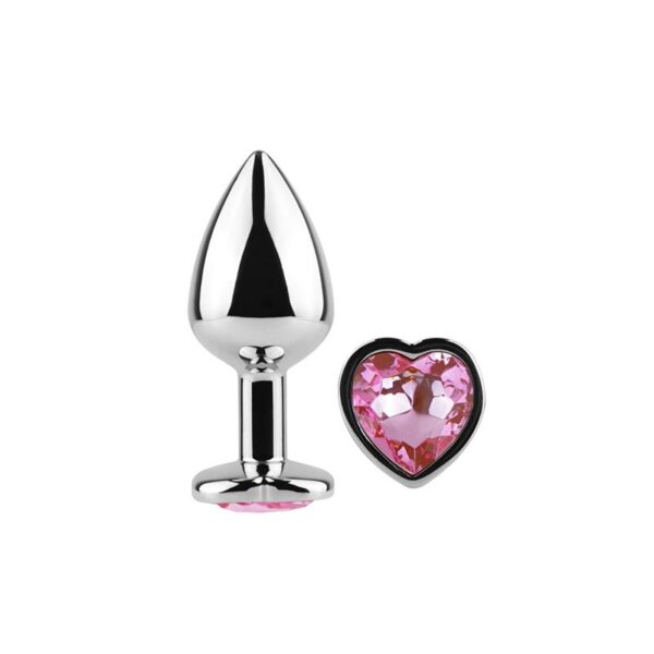 Plug Anal de Metal Corazón Fuchsia Talla S