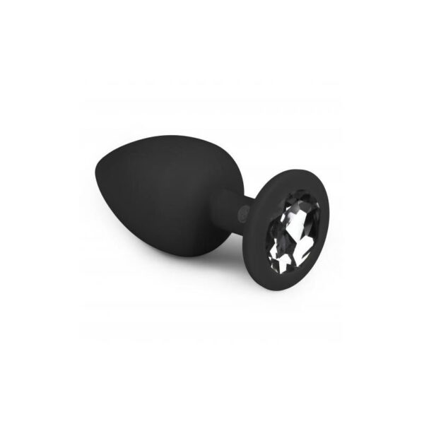 Plug Grande Con Diamante - Negro