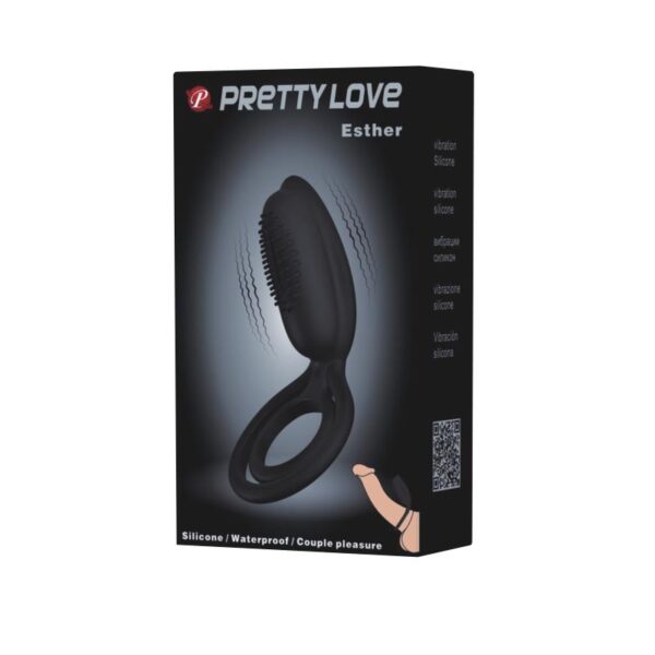 Pretty Love Anillo Vibrador Esther Color Negro - Imagen 3