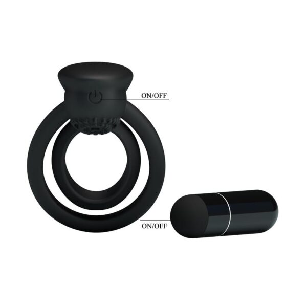 Pretty Love Anillo Vibrador Esther Color Negro - Imagen 4