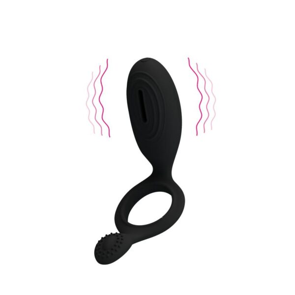 Pretty Love Anillo Vibrador Ethel Color Negro - Imagen 3