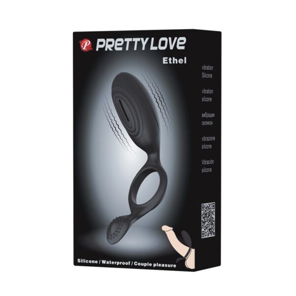 Pretty Love Anillo Vibrador Ethel Color Negro - Imagen 9