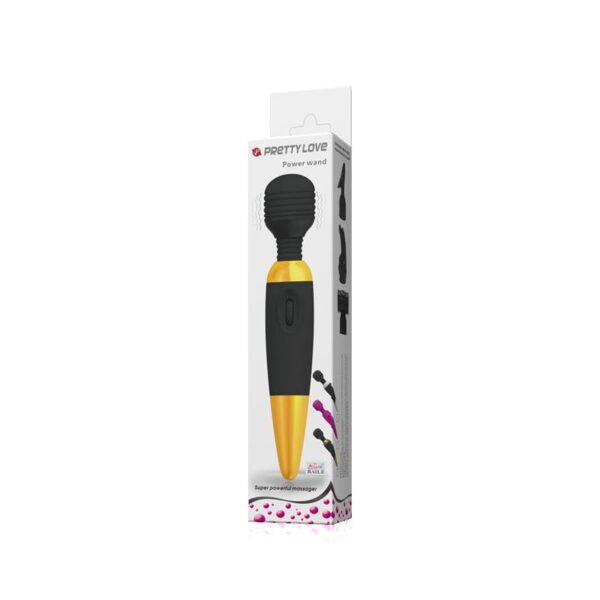 Pretty Love Masajeador Power Wand Negro y Dorado - Imagen 5