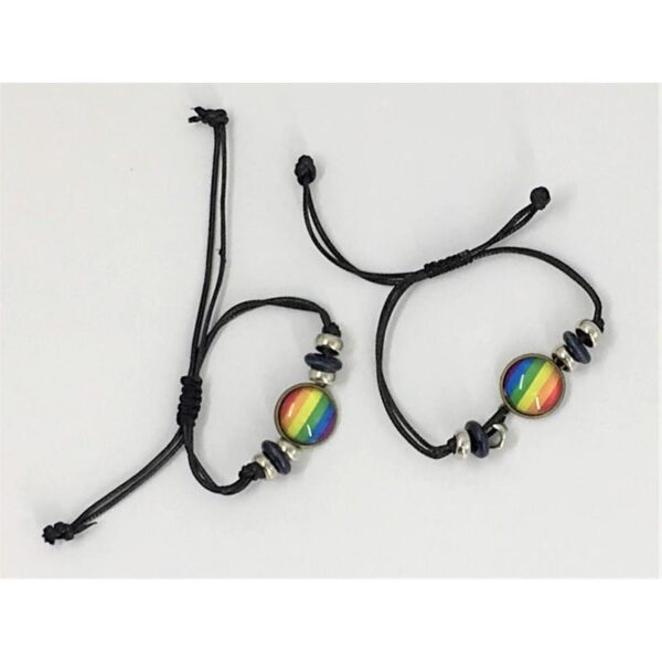 Pulsera Ajustable con Círculo Bandera LGBT+