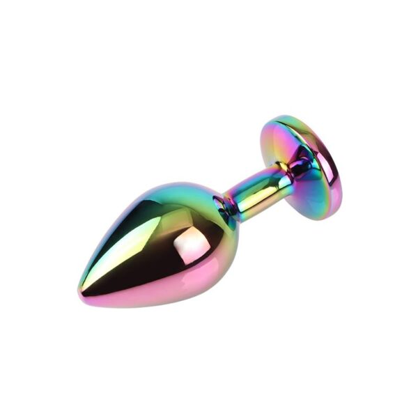 Rainbow Gem Plug Anal Multicolor con Joya Talla M - Imagen 3