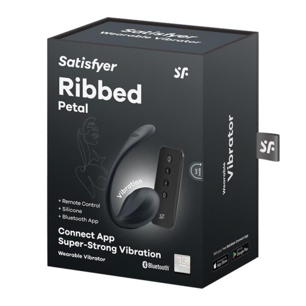 Ribbed Petal con Satisfyer Connect APP Negro - Imagen 9