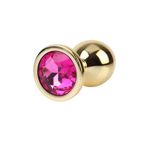 Rosy Gem Plug Anal Dorado con Joya Talla M - Imagen 4