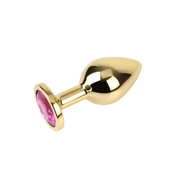 Rosy Gem Plug Anal Dorado con Joya Talla M - Imagen 6