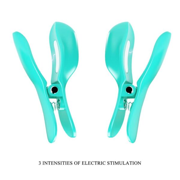 Surprise Box Huevo Vibrador y Pinzas para Pezones con Electro Estimulación Azul