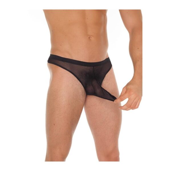 Tanga Rejilla Negro Talla Única