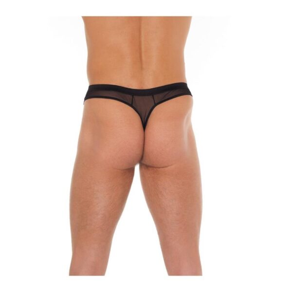 Tanga Rejilla Negro Talla Única - Imagen 3