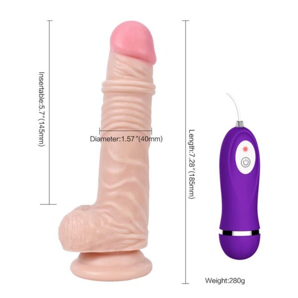 Thunder Dildo con 20 Modos de Vibración con Control Remoto