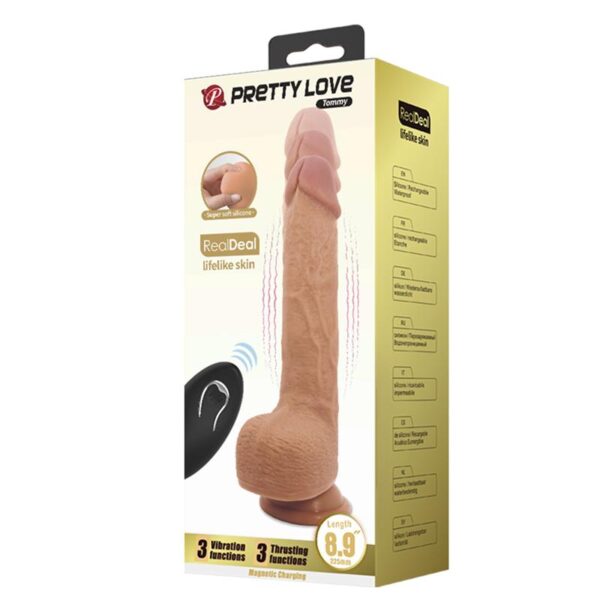 Tommy Dildo Realista con Vibración y Thrusting con Contorl Remoto