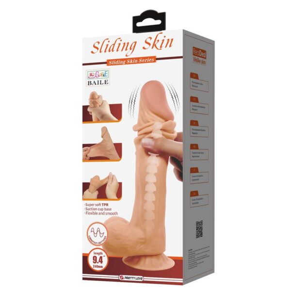 Vibrador Realista Control Remoto, Doble Densidad y Piel Deslizante 24 cm