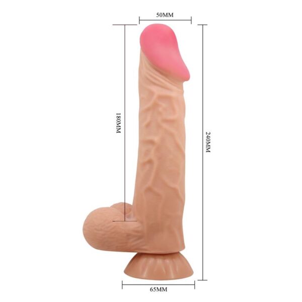 Vibrador Realista Control Remoto, Doble Densidad y Piel Deslizante 24 cm