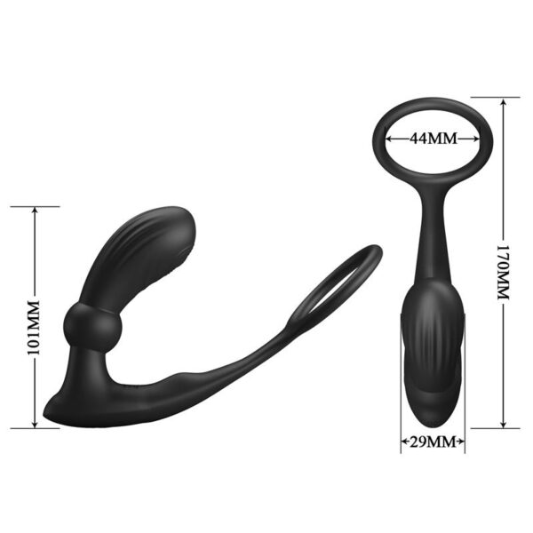 Warren Plug Anal y Anillo para el Pene con Vibración y Pulsación a Control Remoto - Imagen 3