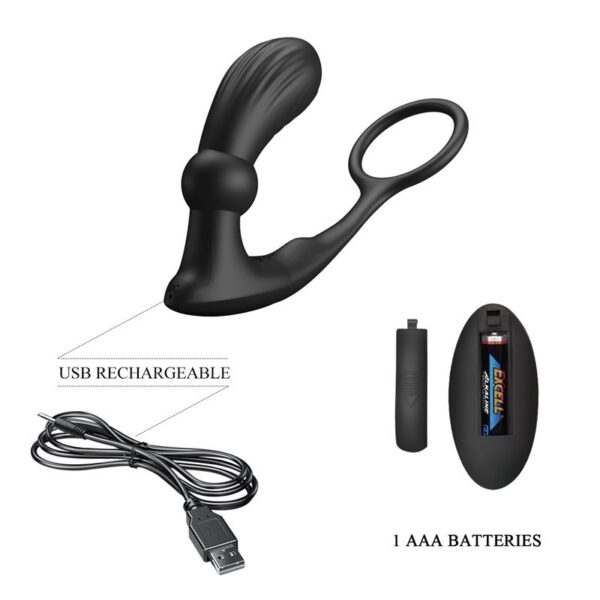 Warren Plug Anal y Anillo para el Pene con Vibración y Pulsación a Control Remoto - Imagen 6