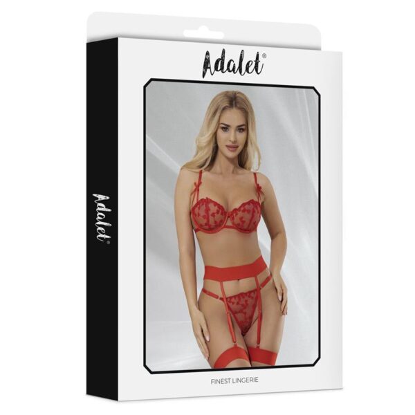 Zoey Set Sujetador, Tanga y Liguero con Corazones Rojo - Imagen 9