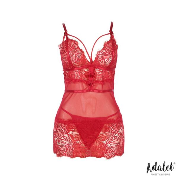 Zoe Babydoll Espalda Abierta y Tanga Rojo