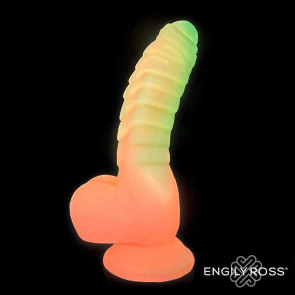 Scalidor Dildo Unicorn Brilla en la Oscuridad Silicona Líquida 18 cm - Imagen 6