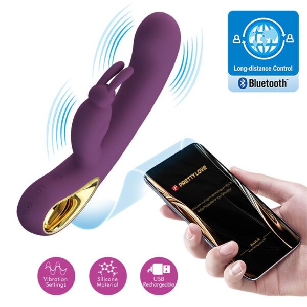 Liam Vibrador Punto G Silicona  con APP Morado - Imagen 14