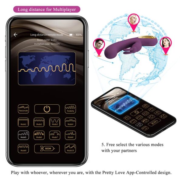 Liam Vibrador Punto G Silicona  con APP Morado - Imagen 8