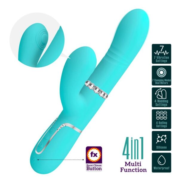 Mariana Vibrador 4 en 1 Silicona Turquesa - Imagen 12