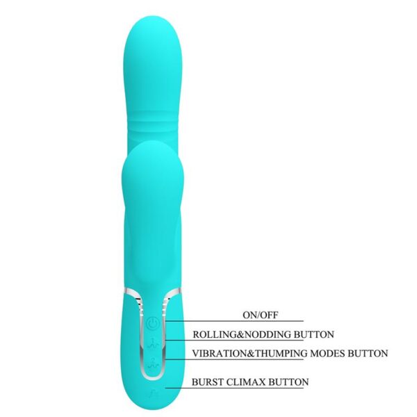 Mariana Vibrador 4 en 1 Silicona Turquesa - Imagen 5